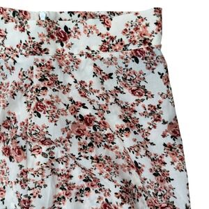 Floral Maxi Skirt Womens Small Cream Pink Boho Cottagecore Flowy Coquette Spring